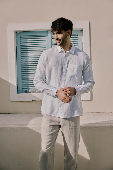 Mens Linen Shirt | White