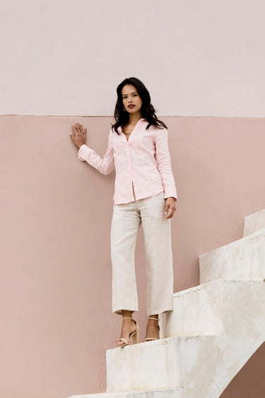 Fitted Linen Shirt | Marshmallow