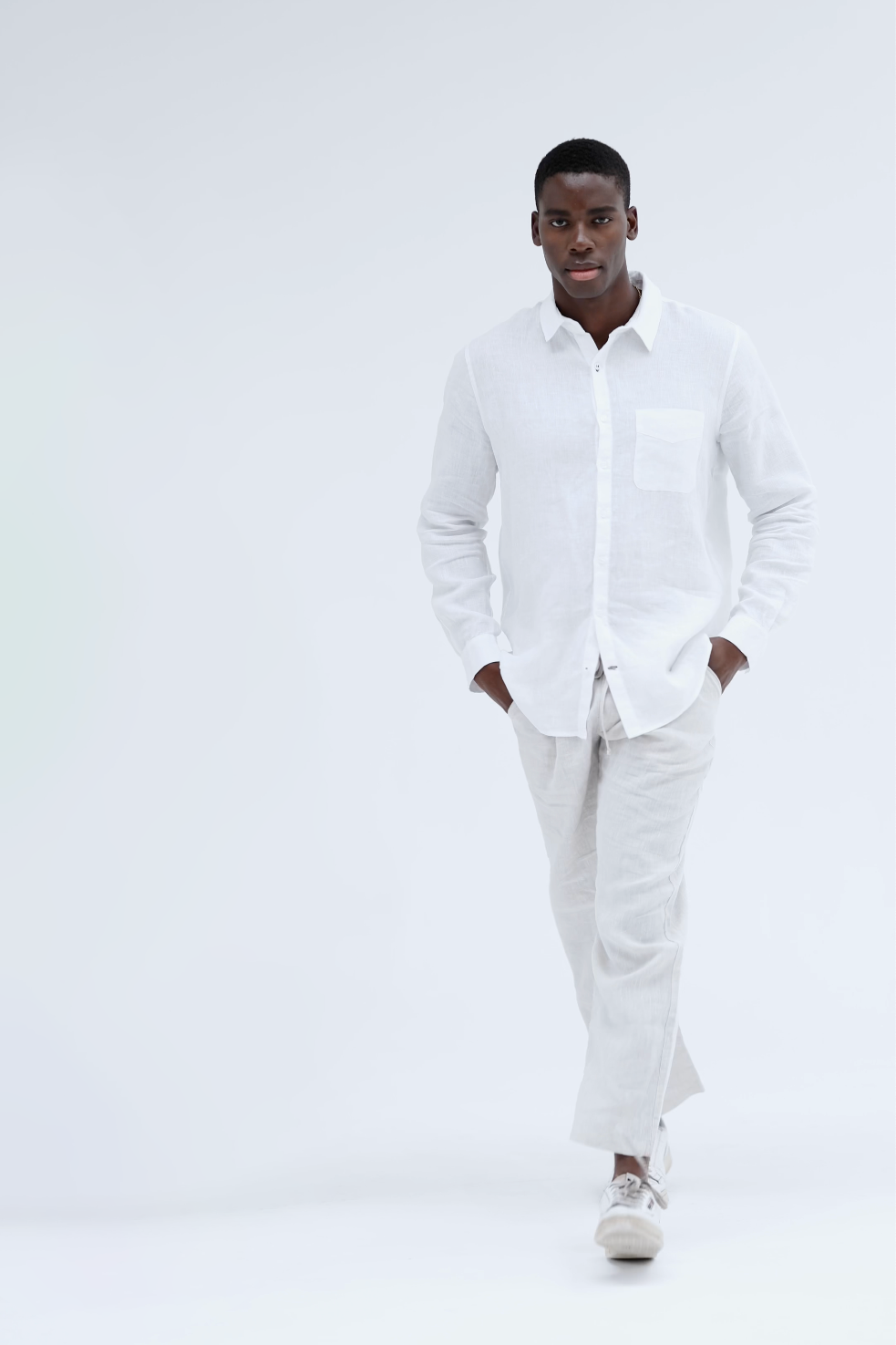 Mens Linen Shirt | White