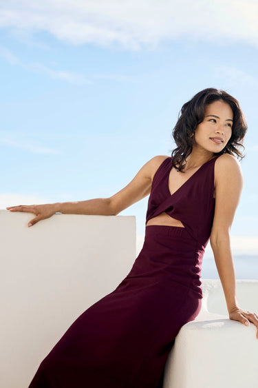 Twist Dress | Burnt Cherry