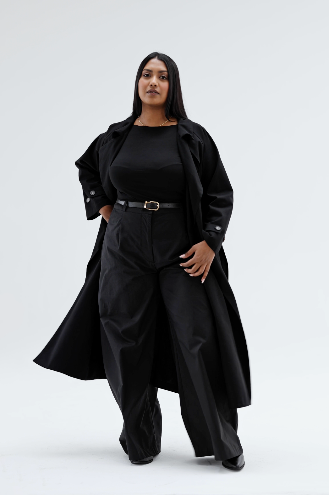 Vanilla Trench Coat Black Hannah Lavery