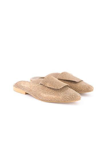 Fold Over Mule | Metallic Leopard
