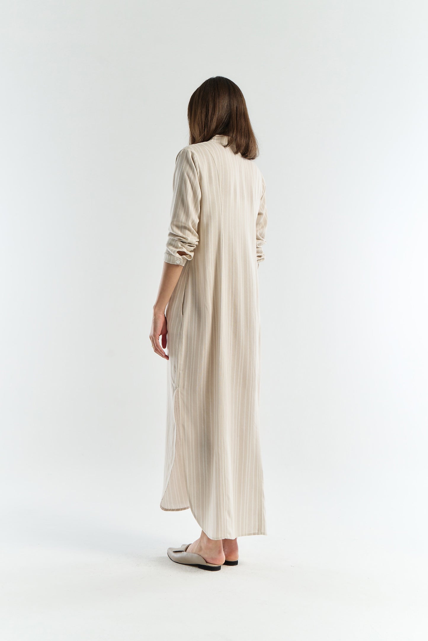 Athena Dress | Natural Stripe