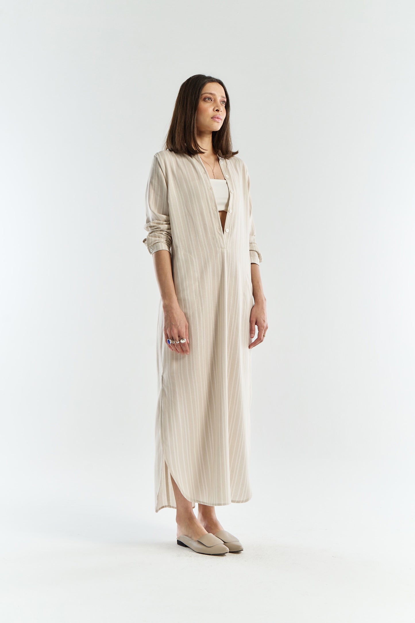 Athena Dress | Natural Stripe – Hannah Lavery