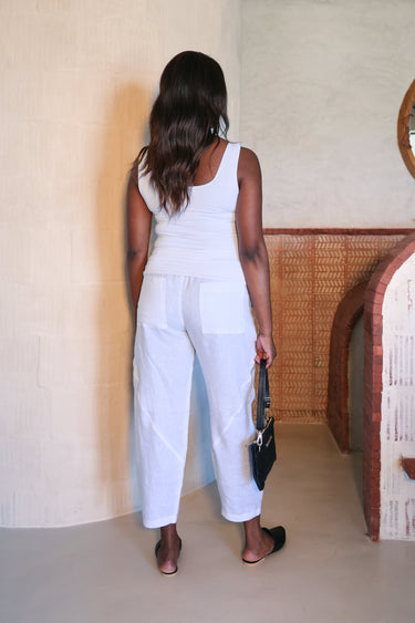 Linen Barrel Pants