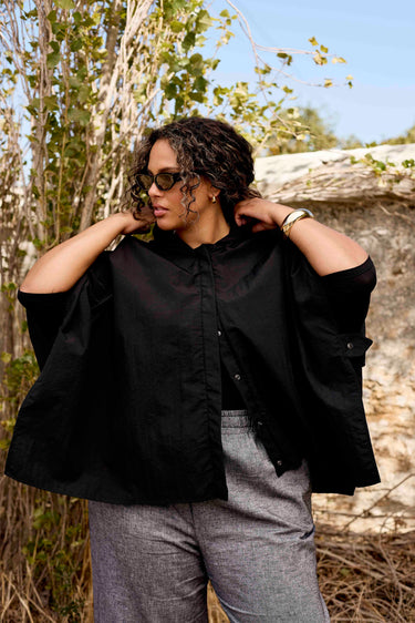 Waterfall Cape ( Long ) | Black