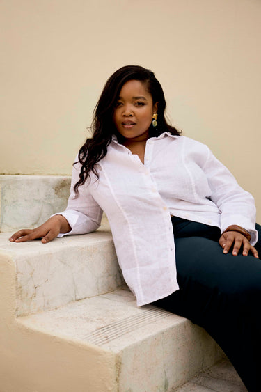 Fitted Linen Shirt | White