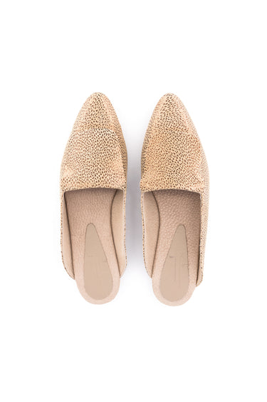 Fold Over Mule | Metallic Leopard