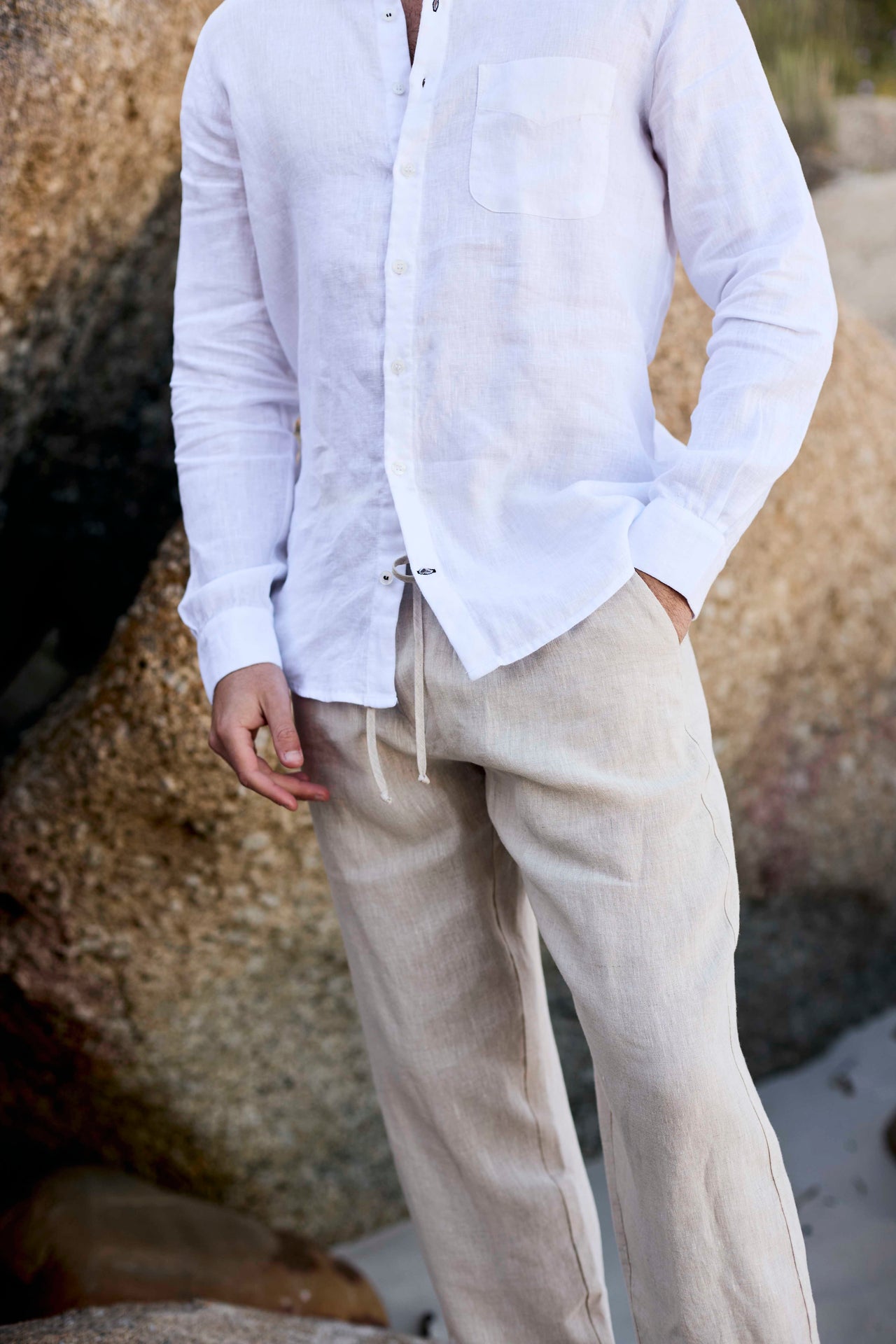 Mens Classic Linen Pants | Natural – Hannah Lavery