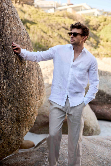 Mens Linen Shirt | White