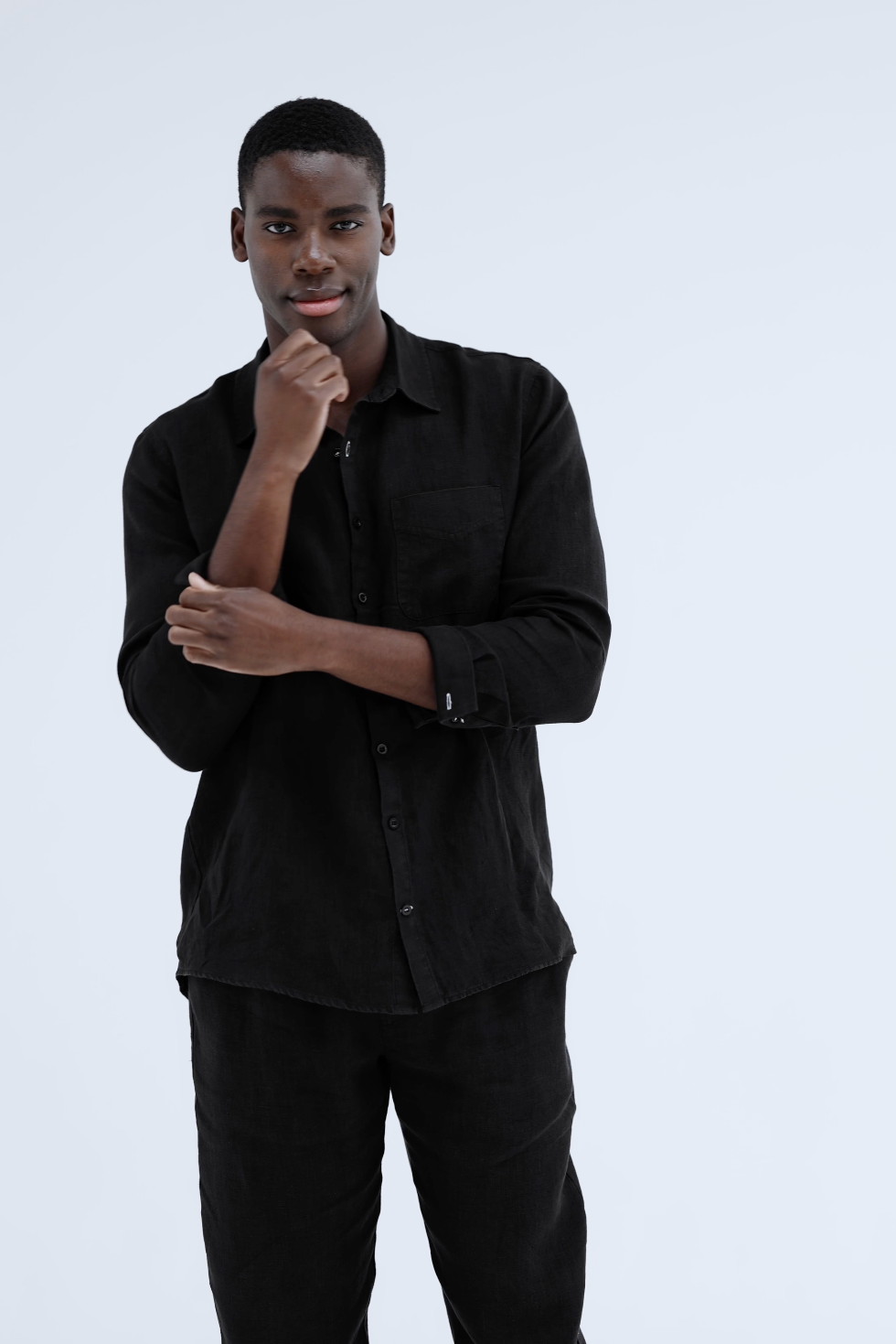 Mens Linen Shirt | Black