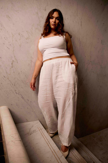 Linen Barrel Pants