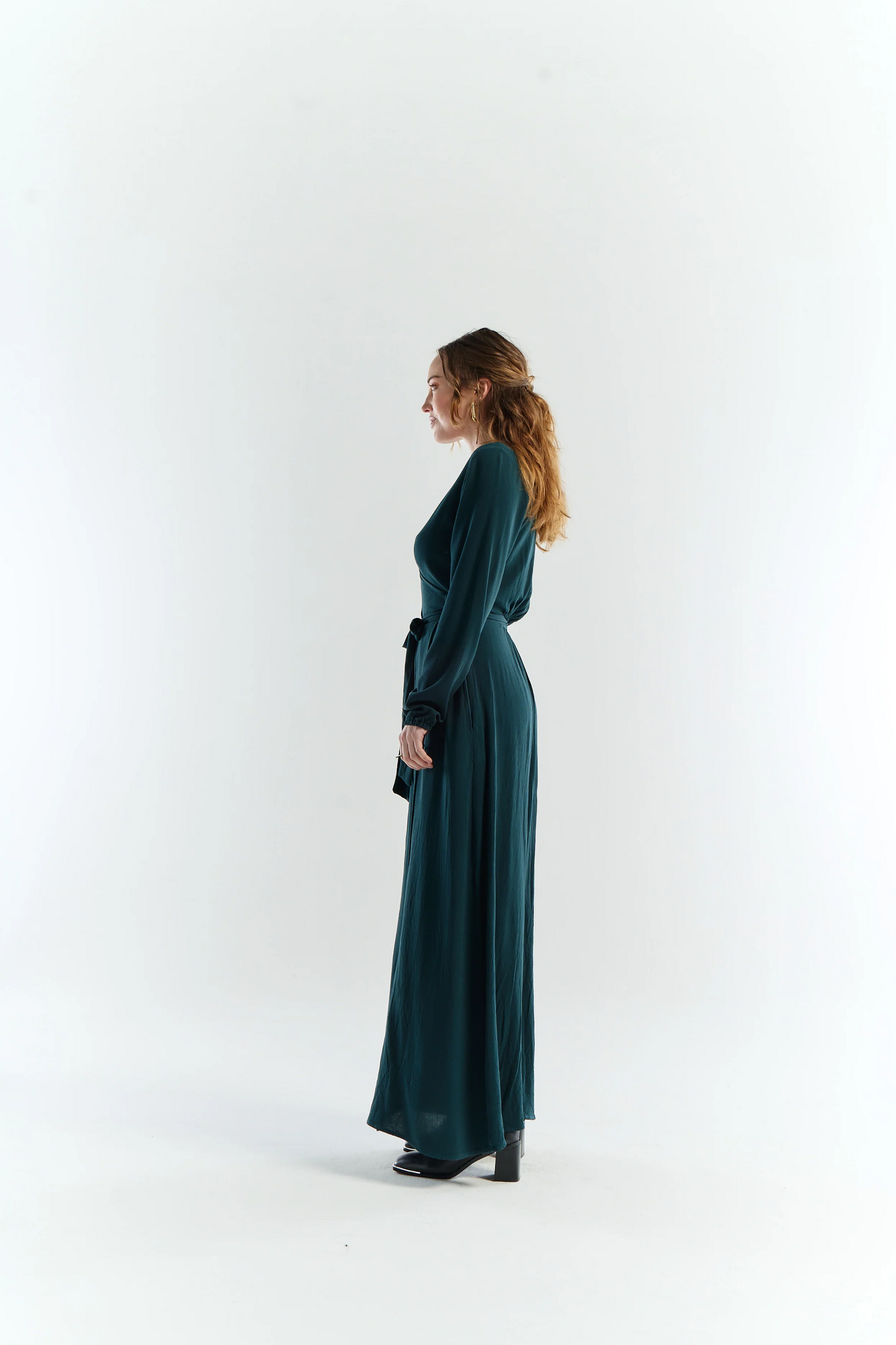 Saturn Wrap Dress | Emerald