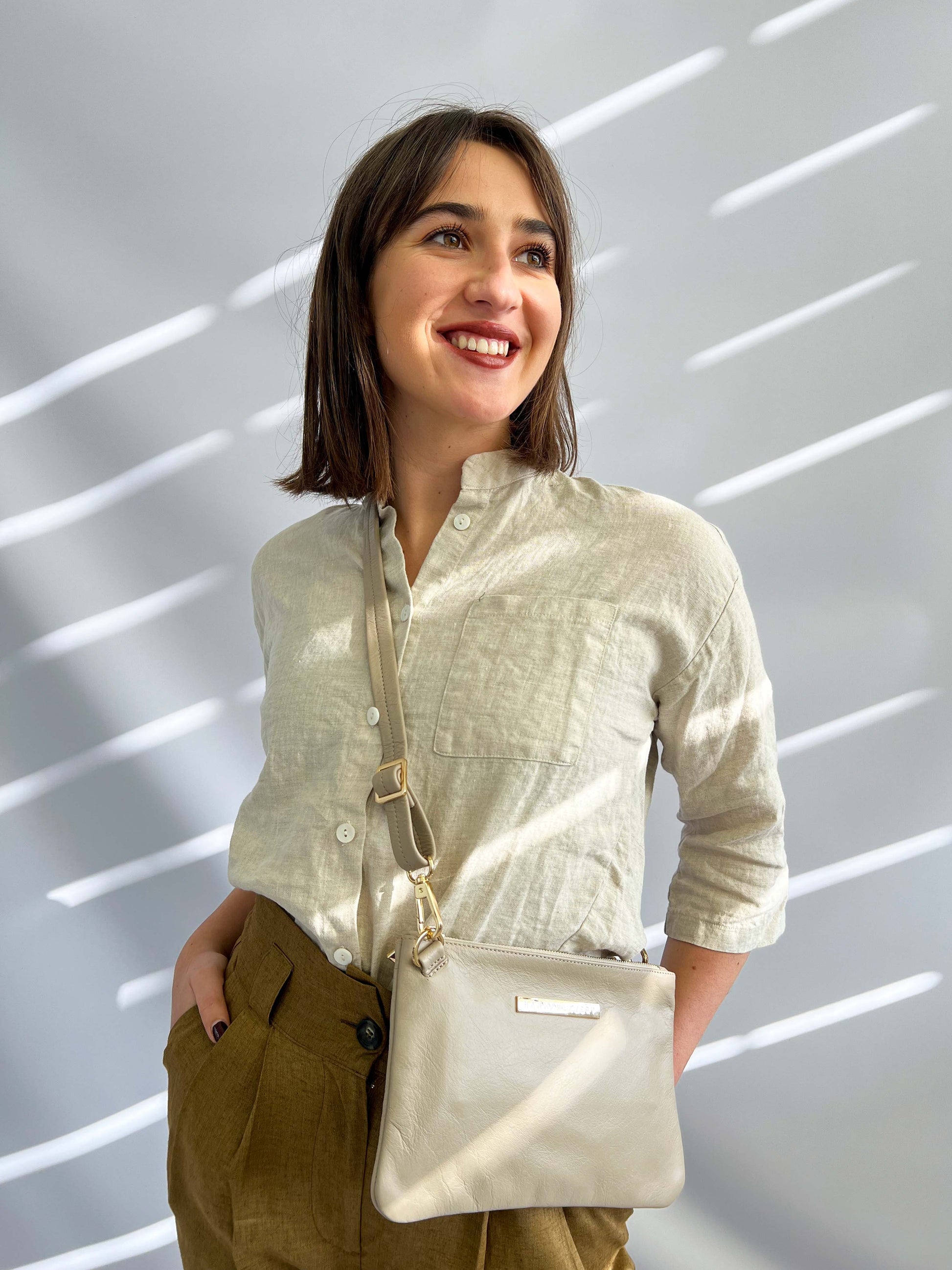 Wallet Clutch Bag Taupe Hannah Lavery